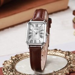 Women’s Elegant Retro Roman Numeral Square Watch